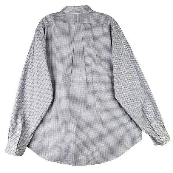 Polo Ralph Lauren Shirt Oxford Button Down LS Mens Size 17.5 XXL Blue Plaid - Picture 3 of 11